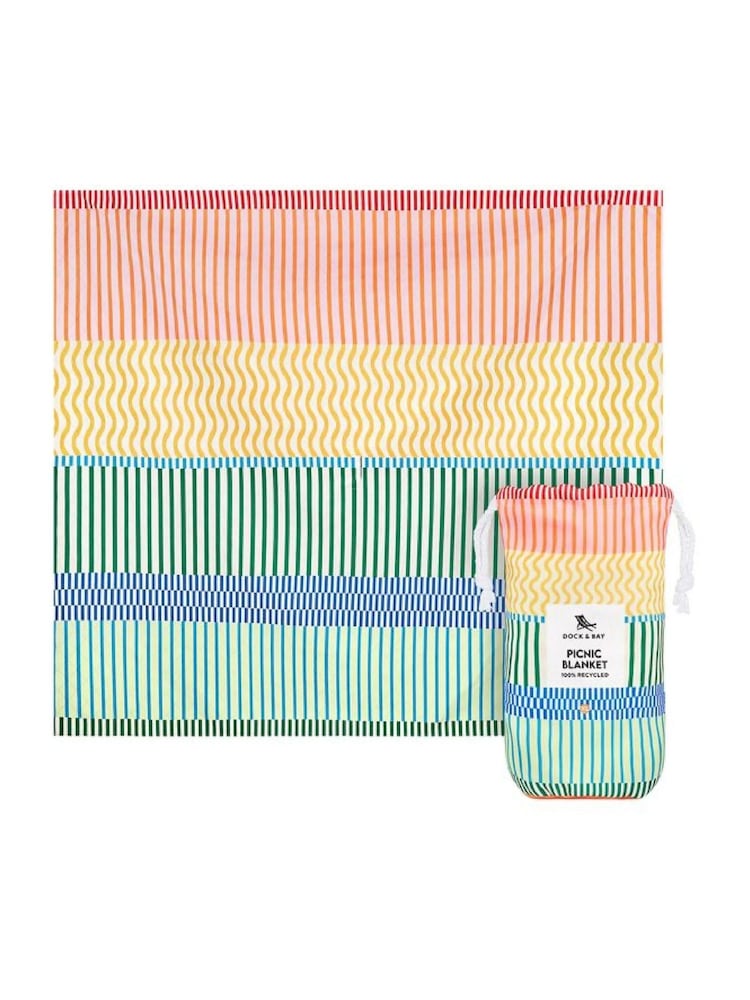 Dock & Bay Stripe Up Your Life Picnic Outdoor Waterproof Blanket - Image 3 of 6