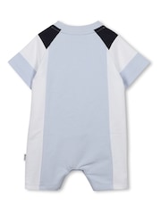 BOSS Blue Baby Logo Short Sleeve Button Through Romper - Image 2 of 3