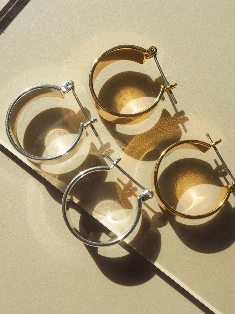 Luv Aj Gold Tone Positano Hoops Earrings - Image 2 of 4 Luv Aj Gold Tone Positano Hoops Earrings - Image 2 of 4