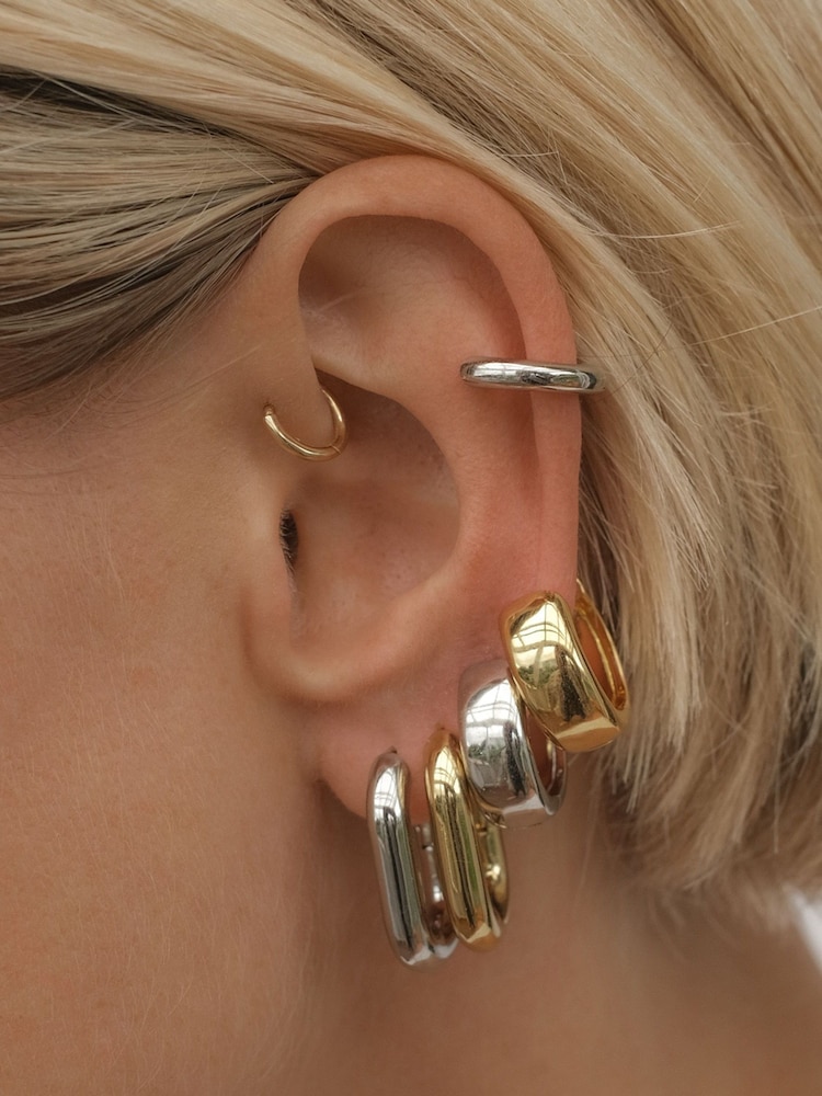 Luv Aj Gold Tone Monaco Huggies Earrings - Image 2 of 4