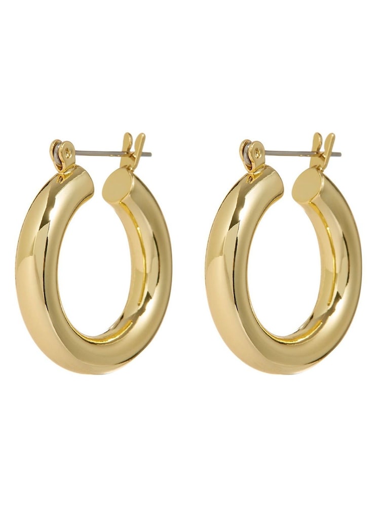 Luv Aj Gold Tone Baby Amalfi Tube Hoops Earrings - Image 1 of 4
