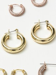 Luv Aj Gold Tone Baby Amalfi Tube Hoops Earrings - Image 2 of 4