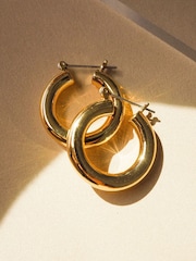 Luv Aj Gold Tone Baby Amalfi Tube Hoops Earrings - Image 3 of 4