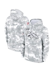Fanatics NFL Denver Broncos 2024 Salute to Service Club White Fleece Hoodie - Image 1 of 3