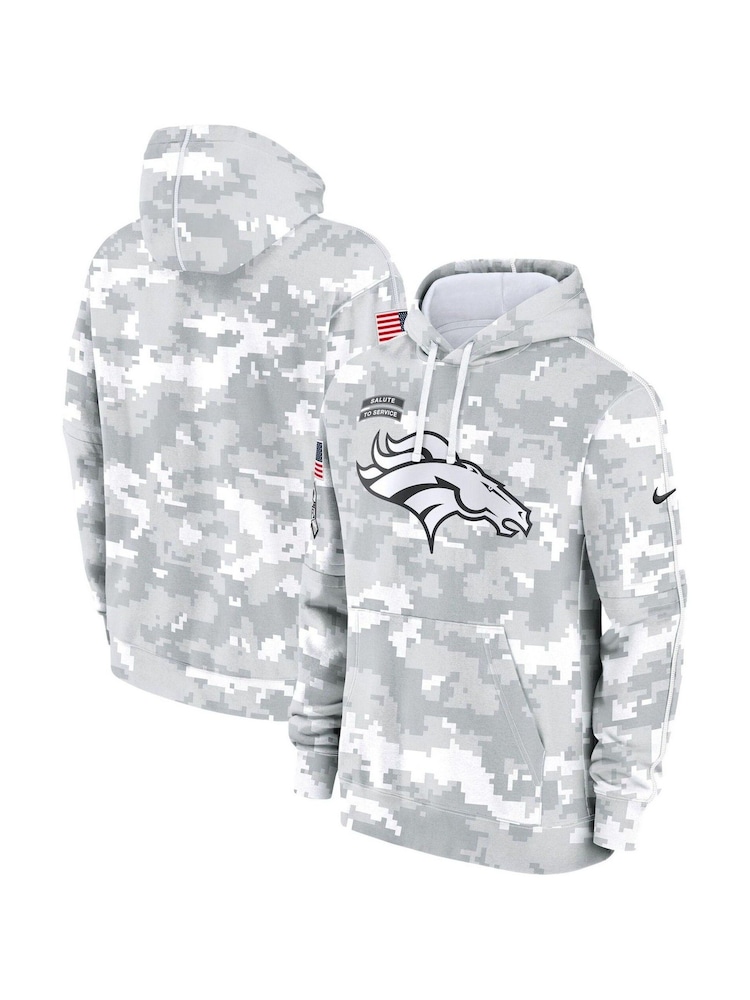 Fanatics NFL Denver Broncos 2024 Salute to Service Club White Fleece Hoodie - Image 1 of 3
