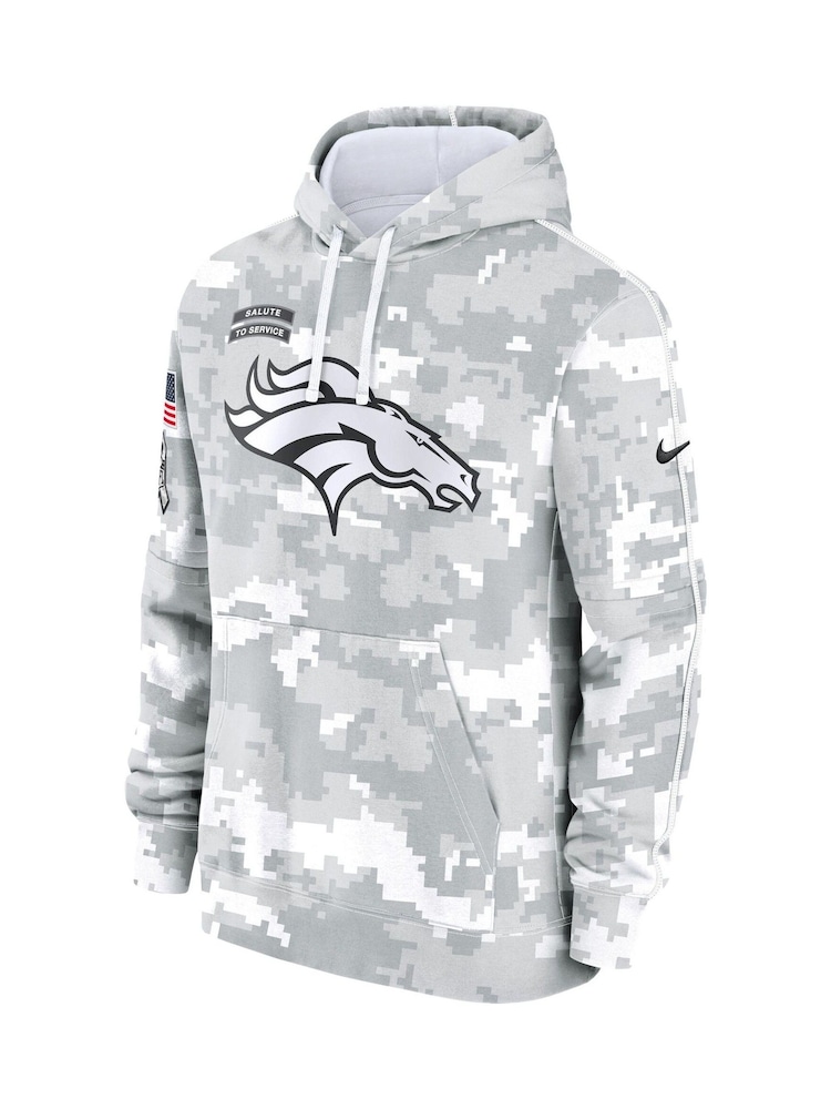 Fanatics NFL Denver Broncos 2024 Salute to Service Club White Fleece Hoodie - Image 2 of 3