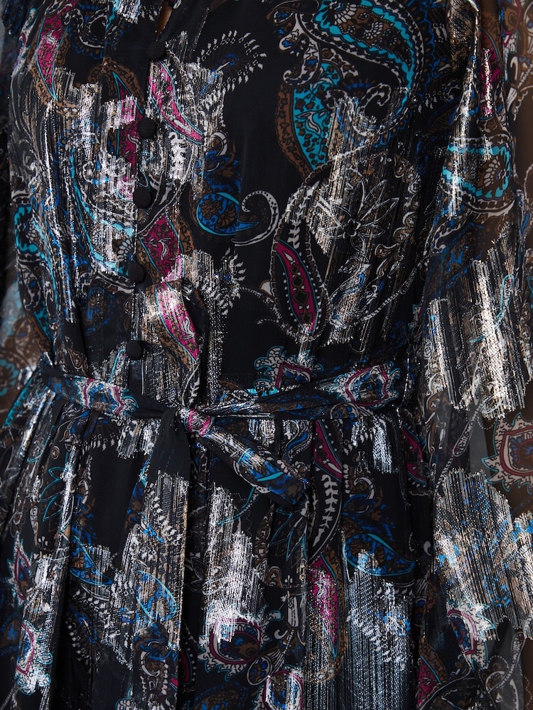 Another Sunday Black Ruffle Detail Tiered Dress With Long Sleeve - Image 5 of 5