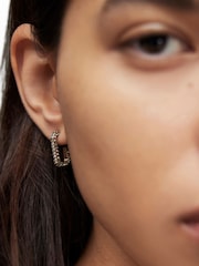 AllSaints Gold Pave Link Huggies - Image 1 of 4