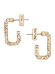 AllSaints Gold Pave Link Huggies - Image 2 of 4