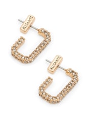 AllSaints Gold Pave Link Huggies - Image 3 of 4