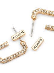 AllSaints Gold Pave Link Huggies - Image 4 of 4