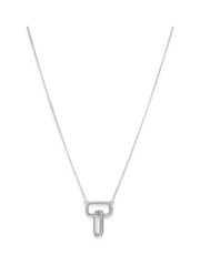 AllSaints Silver Tone Pave Link Pendant Necklace - Image 1 of 4