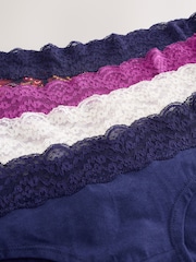 Navy Short Lace Knickers 4 Pack - Image 7 of 7