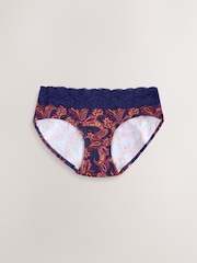 Navy Paisley Short Lace Knickers 4 Pack - Image 8 of 10