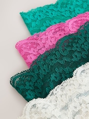 Zebra Print Thong Lace Knickers 4 Pack - Image 9 of 10