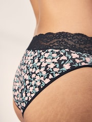 Printed Spot - 7 Katoenen slipjes met kant - Image 7 of 10
