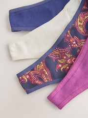 Navy Paisley Thong Lace Knickers 4 Pack - Image 10 of 10