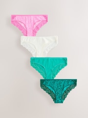 Zebra Print Bikini Lace Knickers 4 Pack - Image 1 of 7