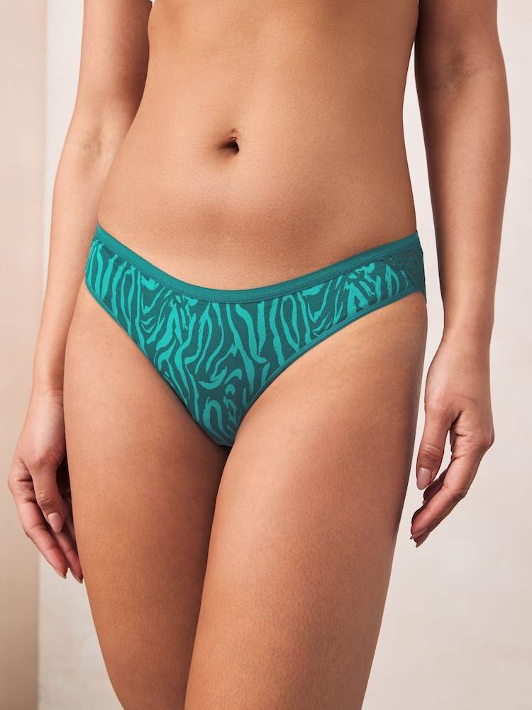 Zebra Print Bikini Lace Knickers 4 Pack - Image 2 of 7