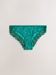 Zebra Print Bikini Lace Knickers 4 Pack - Image 6 of 7