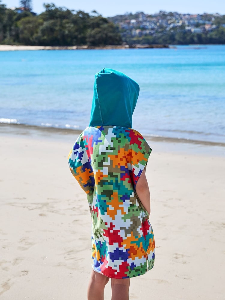Dock & Bay Camo Cubes Kids Quick Dry Beach Poncho - Image 2 of 6