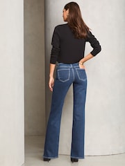 Lipsy Dark Blue Petite Mid Rise Wide Leg Jeans - Image 9 of 9