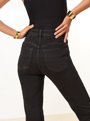 Lipsy Black Sculpting Petite High Waist Straight Leg Jeans - Image 3 of 4