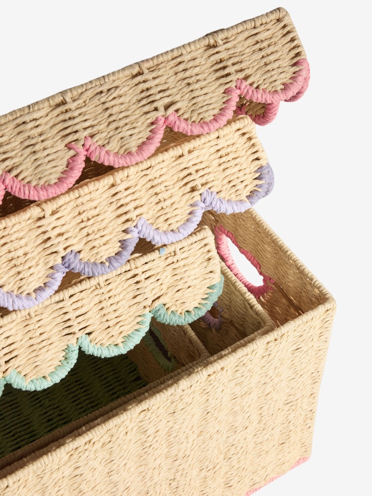 Set of 3 Pastel Trunk Storage Baskets - Image 3 of 3 Set of 3 Pastel Trunk Storage Baskets - Image 3 of 3
