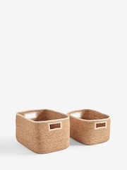 Neutral Seagrass Set of 2 Storage Baskets - Image 4 of 4