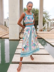 V&A I Love & Roses Co-ord Square Neckline Tie Back Crop Top - Image 2 of 4