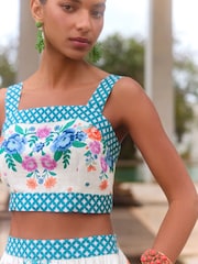 V&A I Love & Roses Co-ord Square Neckline Tie Back Crop Top - Image 3 of 4