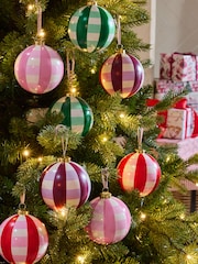 8 Pack Check Shatterproof Christmas Baubles - Image 2 of 4