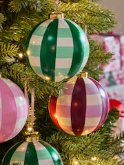 8 Pack Check Shatterproof Christmas Baubles - Image 3 of 4