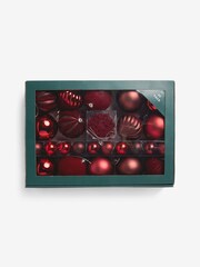 50 Pack Burgundy Red Shatterproof Christmas Baubles - Image 1 of 2