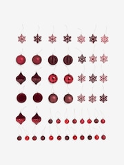 50 Pack Burgundy Red Shatterproof Christmas Baubles - Image 2 of 2
