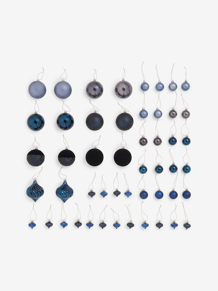 50 Pack Navy Blue Shatterproof Christmas Baubles - Image 2 of 2