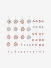 50 Pack Frosted Pink Shatterproof Christmas Baubles - Image 2 of 2