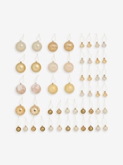 50 Pack Champagne Gold Shatterproof Christmas Baubles - Image 2 of 2