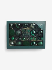 50 Pack Dark Green Shatterproof Christmas Baubles - Image 1 of 2
