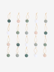 20 Pack Green/White Mini Flocked Baubles - Image 3 of 3
