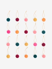 20 Pack Multi Brights Mini Flocked Baubles - Image 3 of 3