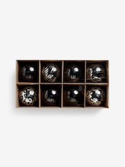 8 Pack Animal Print Shatterproof Christmas Baubles - Image 4 of 4