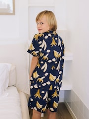 Their Nibs Navy Bananas Kids Cotton Short Pyjama Set - Image 2 of 3