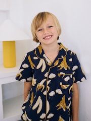 Their Nibs Navy Bananas Kids Cotton Short Pyjama Set - Image 3 of 3
