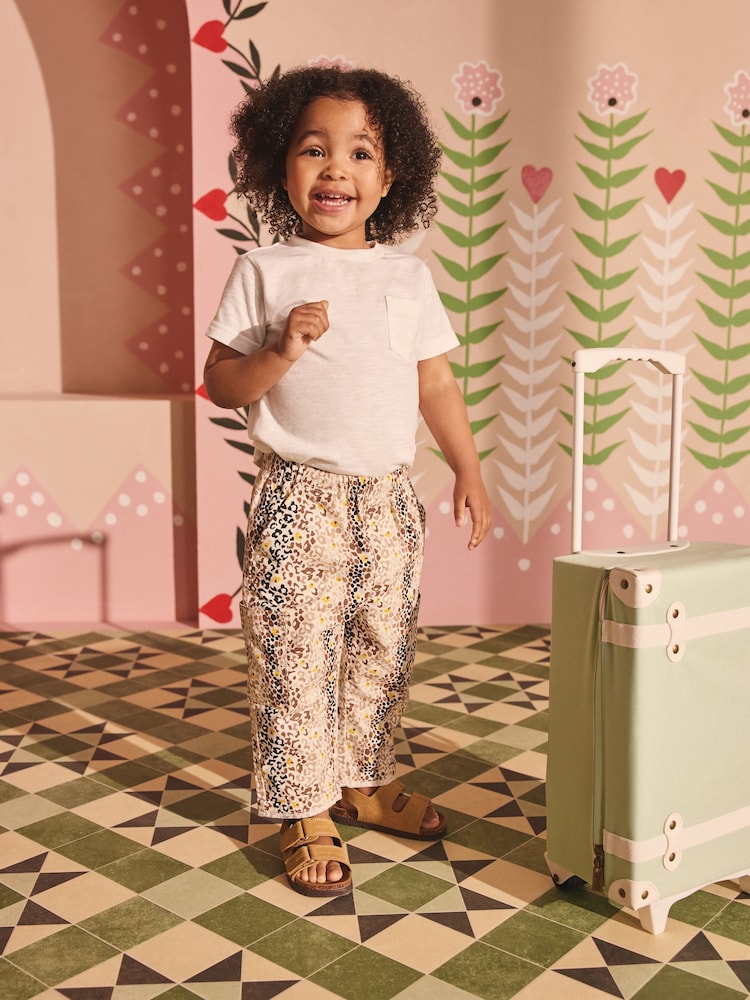 Tan Brown Leopard Print 100% Cotton Trousers (3mths-7yrs) - Image 2 of 12