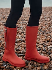 Mint Velvet Red Matte Knee High Wellies - Image 1 of 3