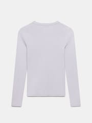 Mint Velvet Grey Cotton Blend Henley Button Top - Image 7 of 7