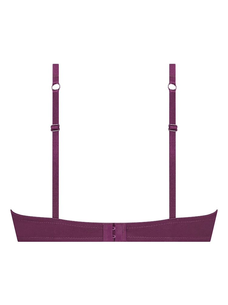 Hunkemoller Purple Lace and Shine Padded Underwired Bra - Image 5 of 5