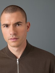 Brown Smart Bomber Jacket - Image 4 of 4