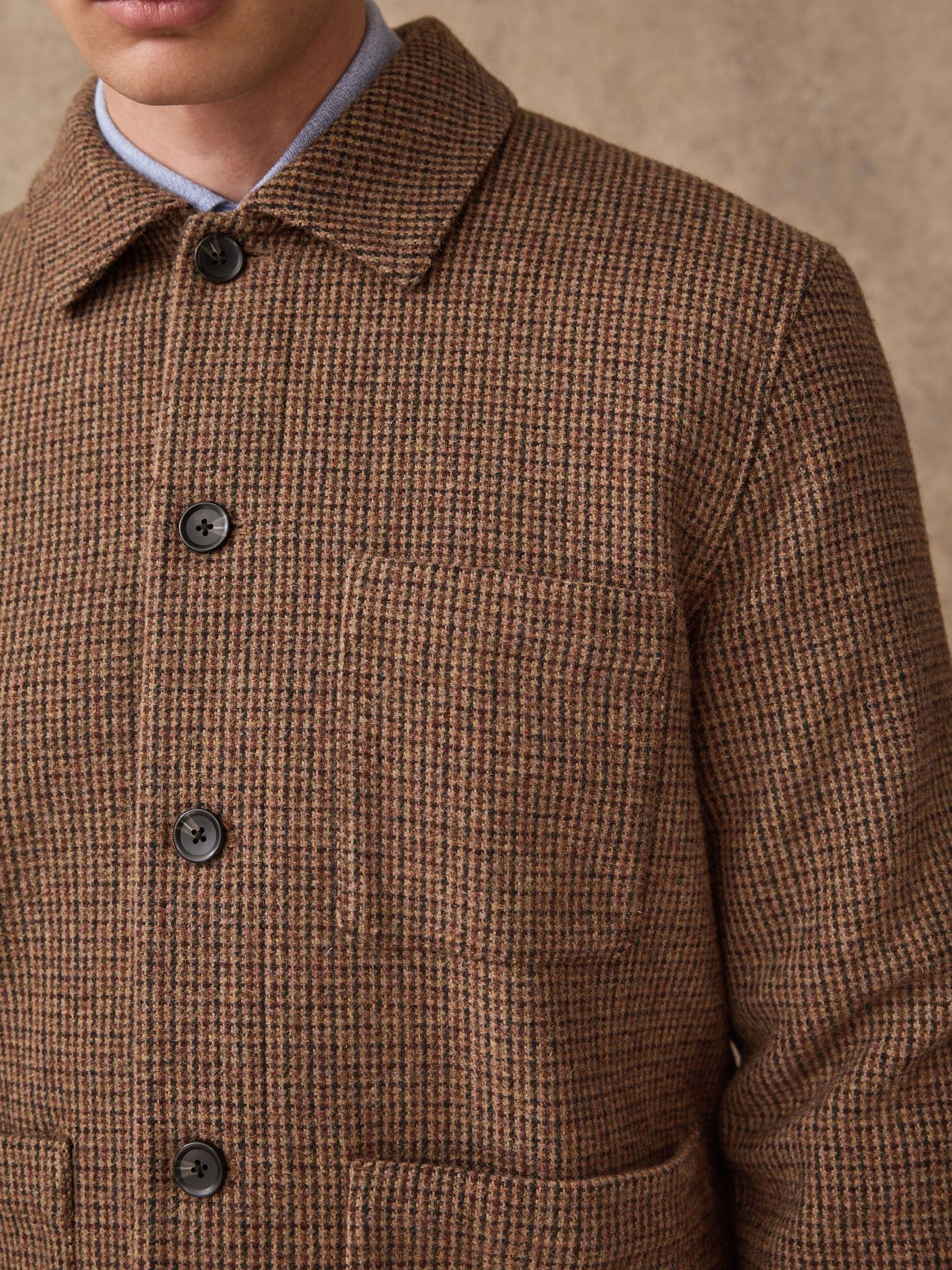 ジャケット・アウター RANDT RTJacket-TanWoolGunclubHoundstooth ジャケット・アウター RANDT RTJacket-TanWoolGunclubHoundstooth